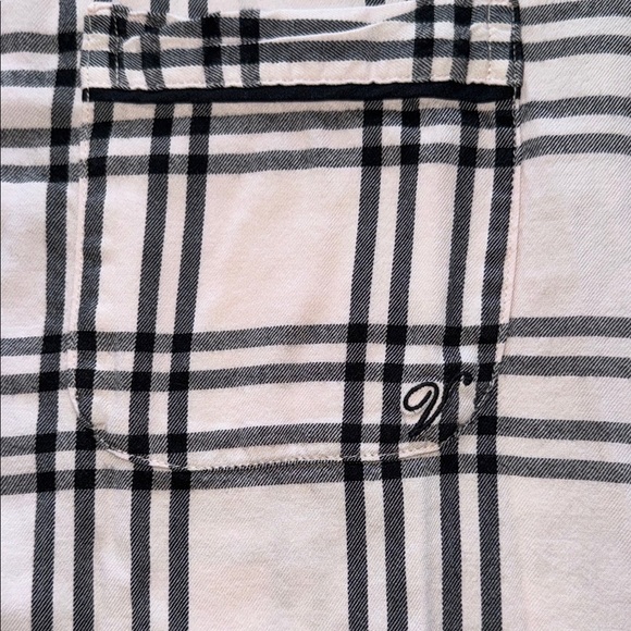 Victoria's Secret Cotton Flannel Pajama Set Long Sleeve Pink Black Plaid Sz L - Picture 13 of 16